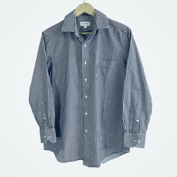 Tommy Bahama White and Blue Casual Button Down Shirt - Picture 1 of 11